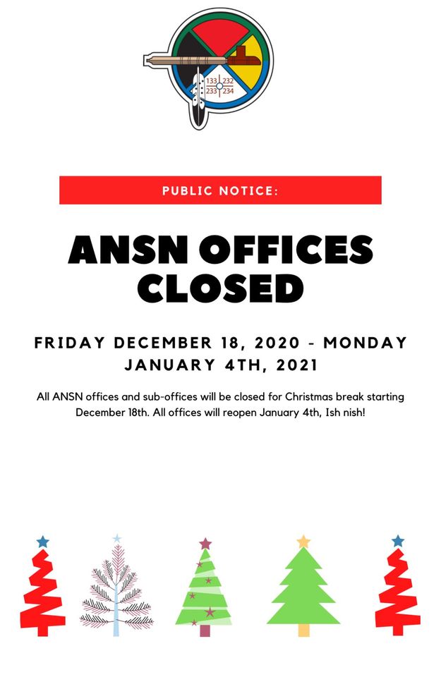 ANSN Offices Closed Beginning December 18th
