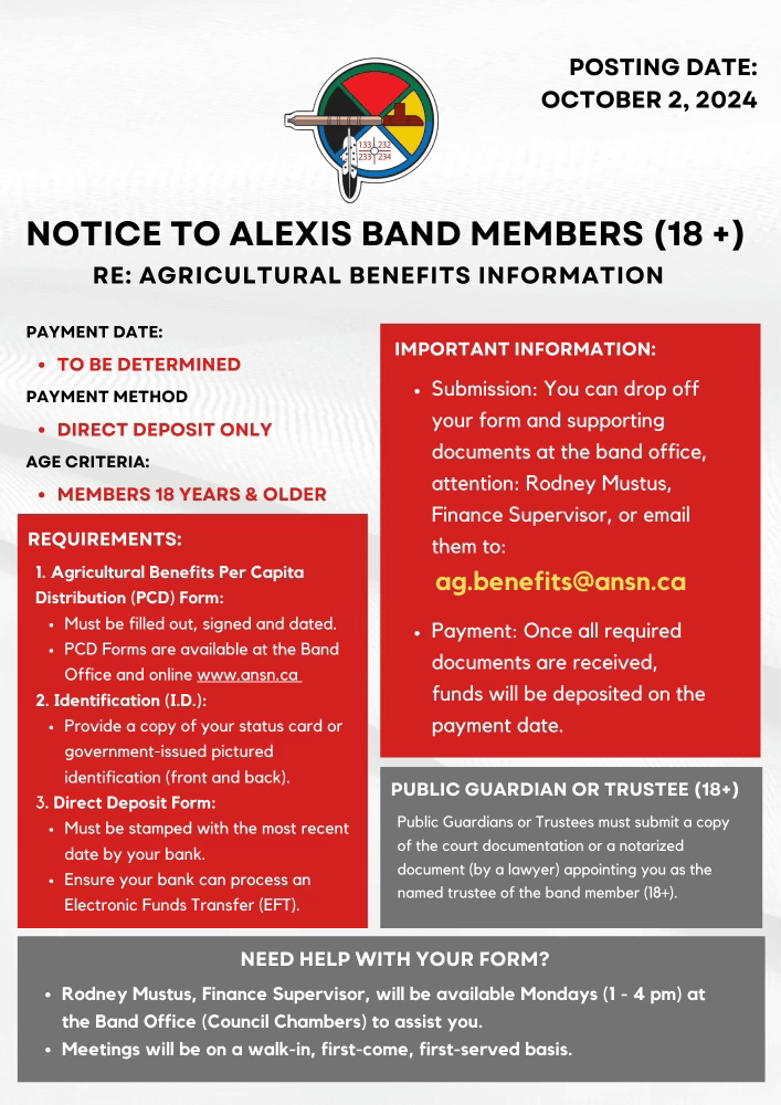 Agricultural Benefits Notice