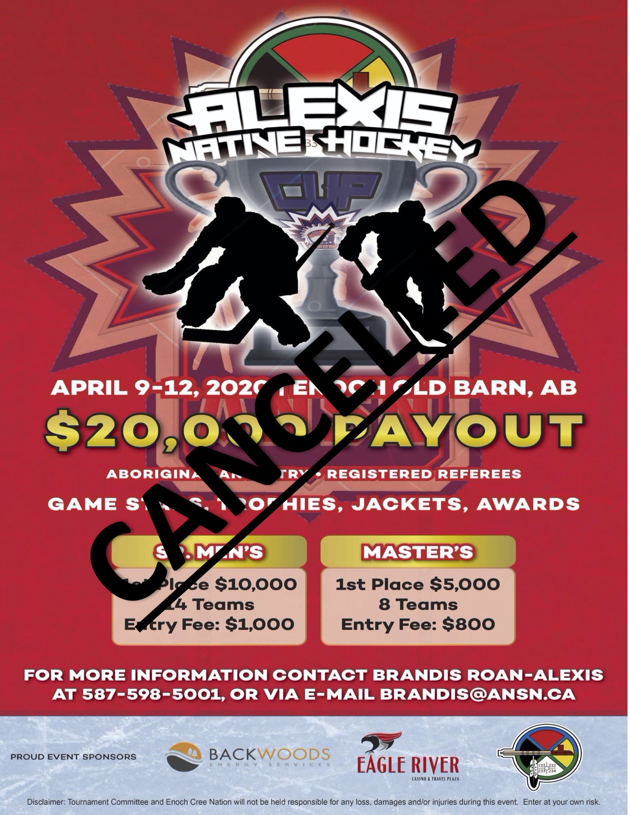 Alexis Native Hockey Cancelled